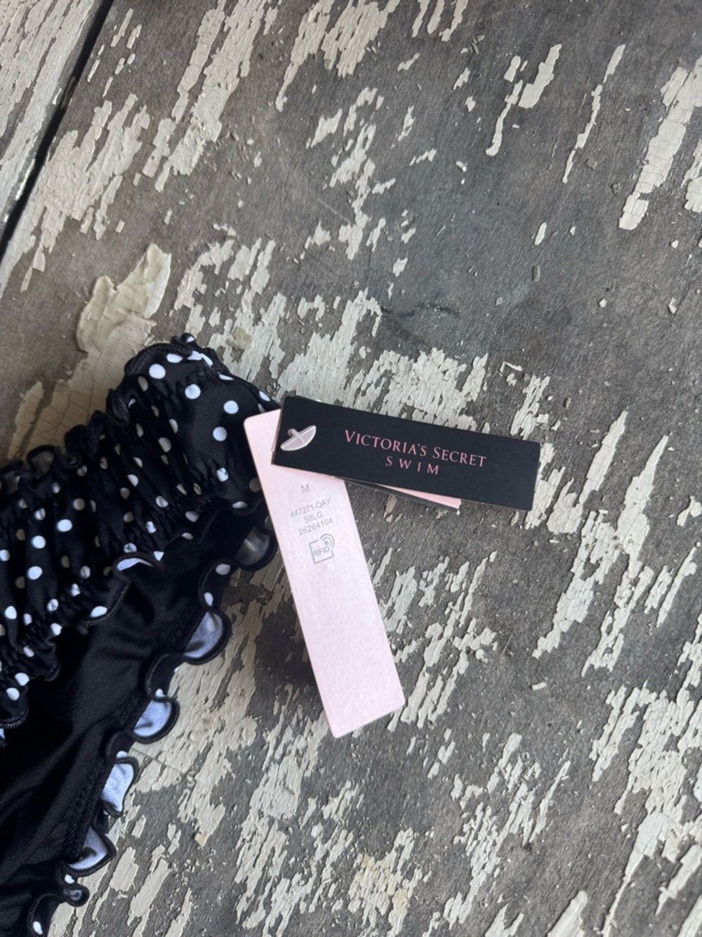 Victoria’s Secret SWIM Black Polka Dot Ruffled Bikini Bottoms🖤 - Picture 2 of 4